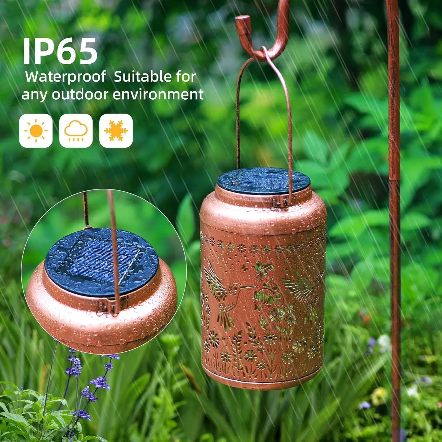 Fathers Day Gifts Hummingbird Solar Lanterns Outdoor Waterproof Hummingbird Garden Decor Gifts for Women Men Mom Hanging Solar Lights Metal Decoration Outside for Yard,Patio,Backyard,Porch,Tabletop