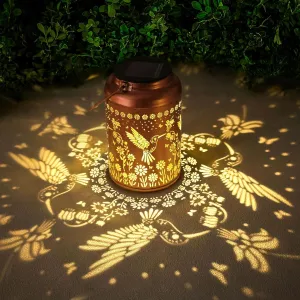 Fathers Day Gifts Hummingbird Solar Lanterns Outdoor Waterproof Hummingbird Garden Decor Gifts for Women Men Mom Hanging Solar Lights Metal Decoration Outside for Yard,Patio,Backyard,Porch,Tabletop