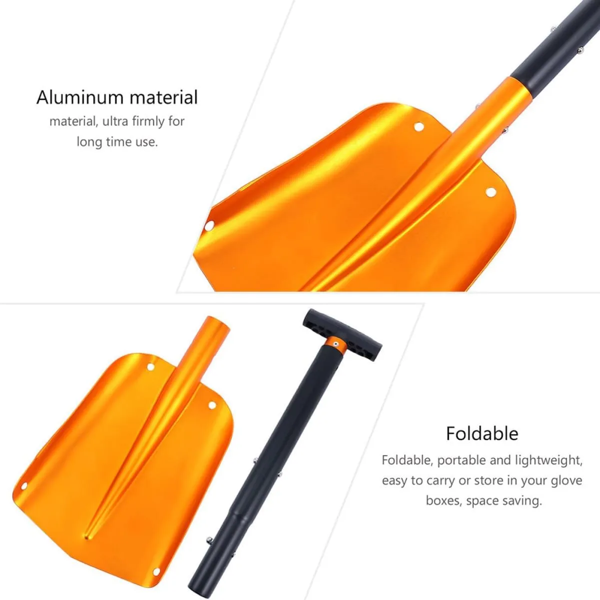 FAVOMOTO Detachable Spade Shovel Car Snow Scraper Portable Emergency Snowboard Off-road Lightweight