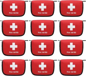 Faylapa 12Pcs Mini Empty First Aid Bag, 5.5x3.5x1.5 inches Travel Pouch Bag for Travel, Car, Home, Office, Camping, Outdoor (Bag Only)