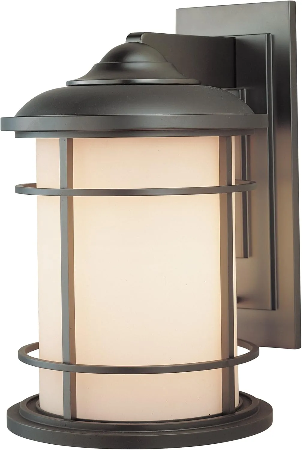 Feiss OL2202BB Lighthouse Outdoor Patio Lighting Wall Lantern, Bronze, 1-Light (9"W x 14"H) 150watts