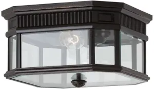 Feiss OL5413GBZ Cotswold Lane Outdoor Flush Mount Ceiling Lighting, 2-Light 120 Watts (12"W x 7"H), Bronze
