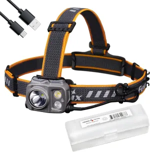 Fenix HP25R v2.0 Headlamp, 1600 Lumen Spotlight, 400 lumens Floodlight and Red Light, USB-C Rechargeable with LumenTac Organizer