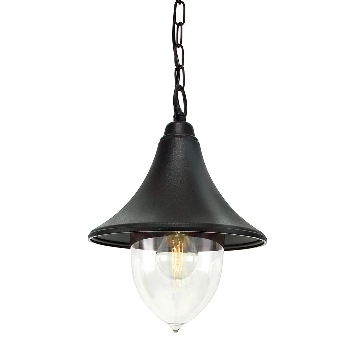 Firenze 1 Light Chain Lantern - Black  | Black