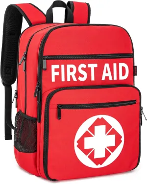 First Aid Backpack Bag Empty Emergency Medical Bag with Multi-Pockets for Outdoor Travel Camping,Bag Only