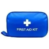 First Aid Kit, Portable Travel Bag with Bandages, Gauze, Scissors for Camping, Hiking, Vehicle, Motorcycle, Home Emergency, Red (Red Hard Cover, 40)