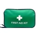 First Aid Kit, Portable Travel Bag with Bandages, Gauze, Scissors for Camping, Hiking, Vehicle, Motorcycle, Home Emergency, Red (Red Hard Cover, 40)