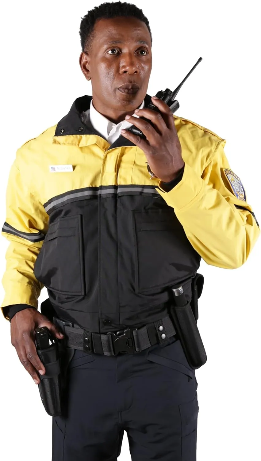 First Class Men's Two-Tone Waterproof Bike Patrol Jacket - Removable Liner, Work Utility & Safety Outerwear