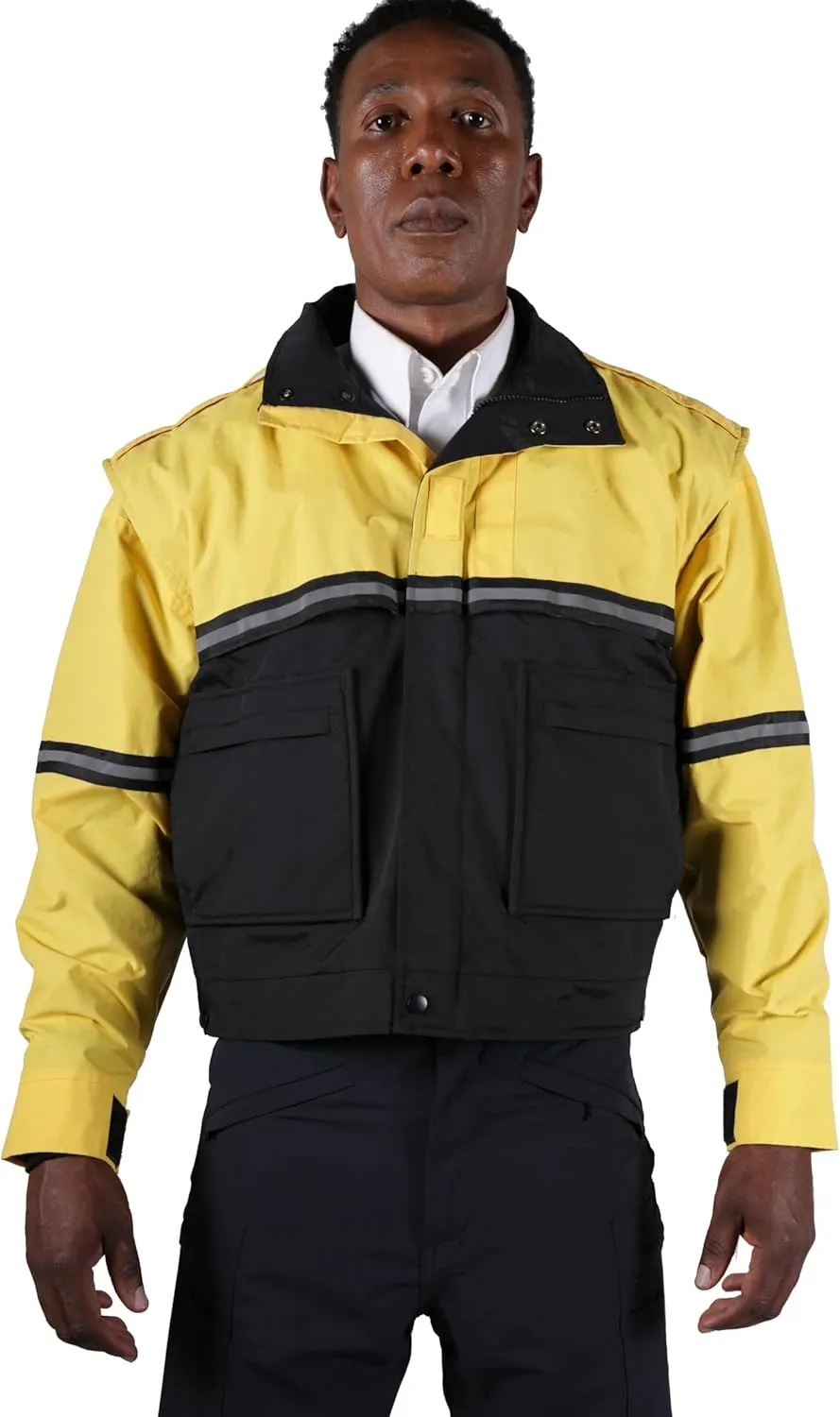 First Class Men's Two-Tone Waterproof Bike Patrol Jacket - Removable Liner, Work Utility & Safety Outerwear
