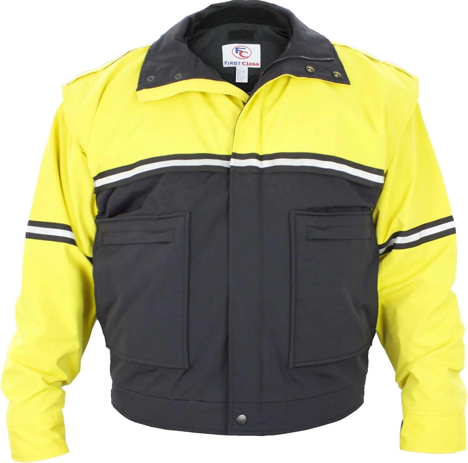 First Class Men's Two-Tone Waterproof Bike Patrol Jacket - Removable Liner, Work Utility & Safety Outerwear