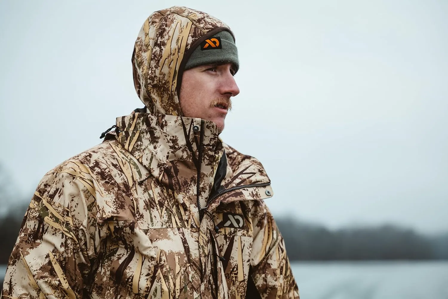 First Lite Men's LZ Jacket - Waterproof Breathable Camo Duck Hunting Shell