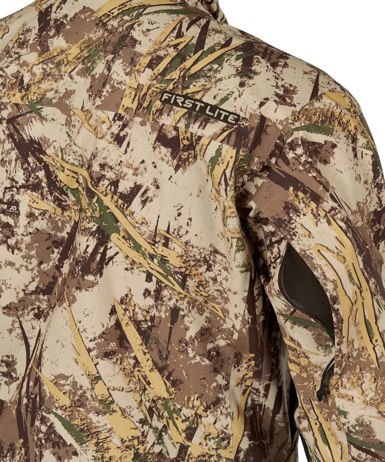 First Lite Men's LZ Jacket - Waterproof Breathable Camo Duck Hunting Shell