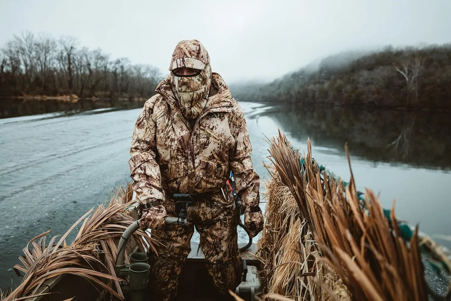 First Lite Men's LZ Jacket - Waterproof Breathable Camo Duck Hunting Shell