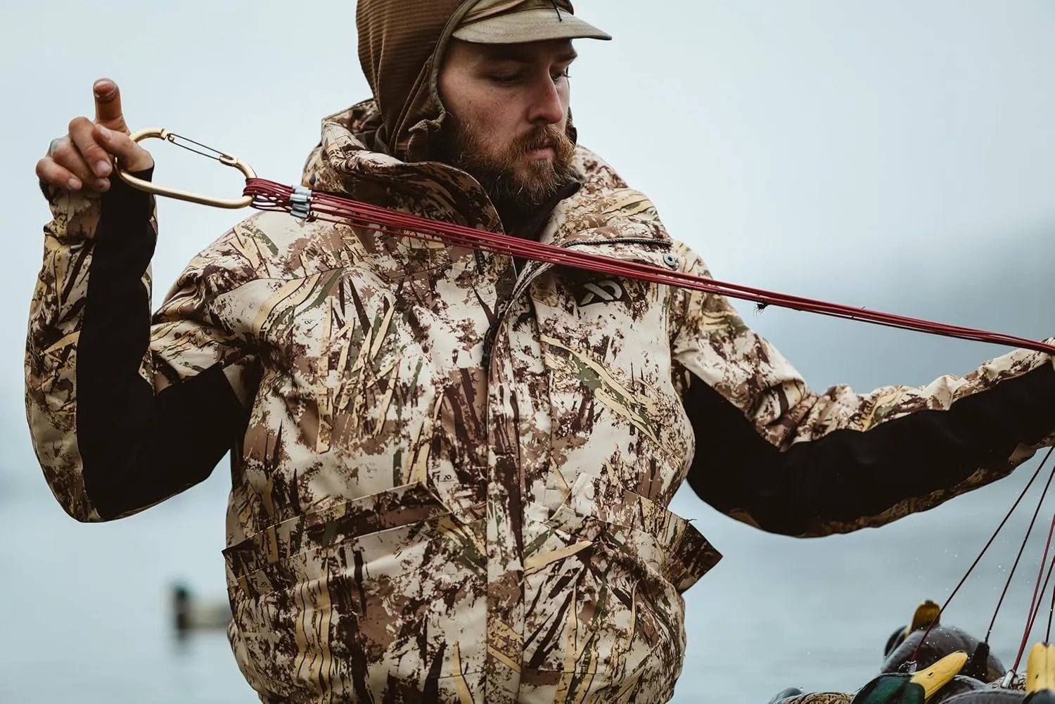 First Lite Men's LZ Jacket - Waterproof Breathable Camo Duck Hunting Shell