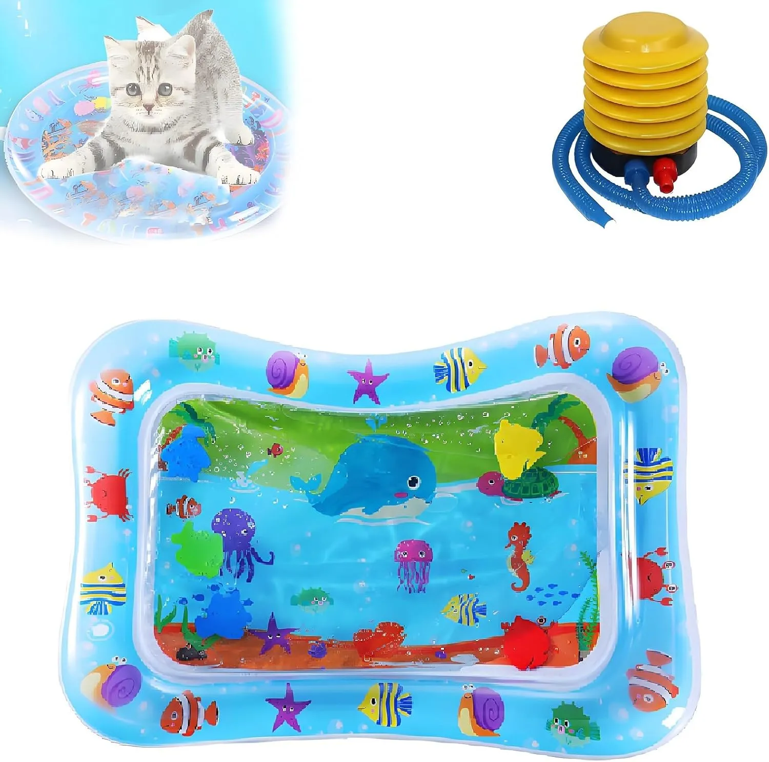 Floatyfun Aqua Play Mat,2025 New Summer Water Mat Outdoor Toys,Inflatable Tummy Time Water Mat(B)