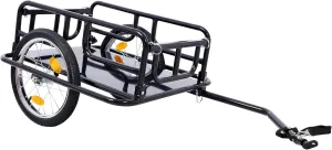 Foldable Bike Cargo Trailer - 110LBS Load Capacity Heavy-Duty Bicycle Trailer Cargo with Universal Hitch | Bike Wagon Cart with 16" Wheels & Reflectors for Shopping Traveling and Carrying Stuff