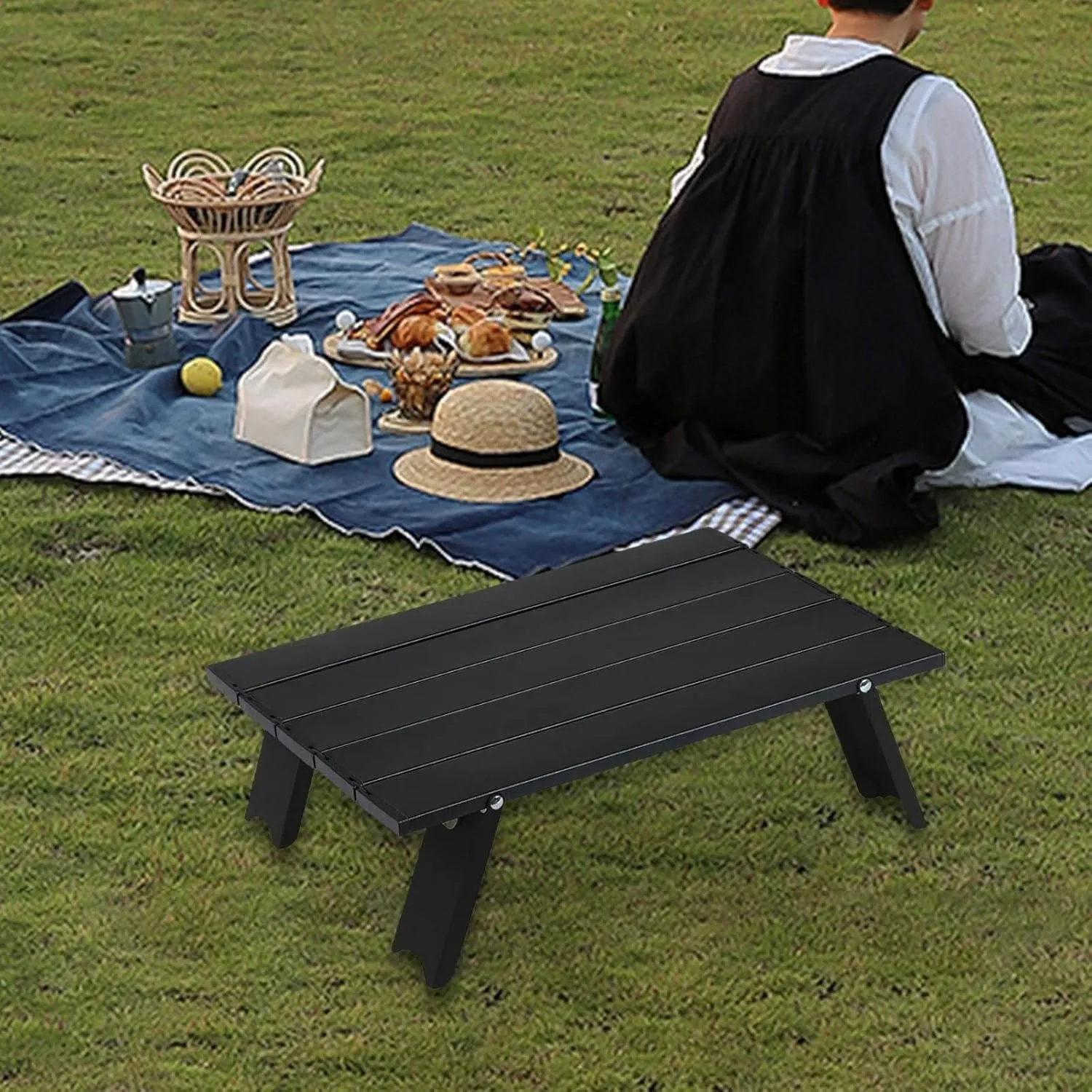 Foldable Camping Table Outside Desk Multiuse Stable Lightweight Aluminium Beach Table for Backpacking BBQ Outdoor camping table Foldable camping table Wilderness camping table Portable campin