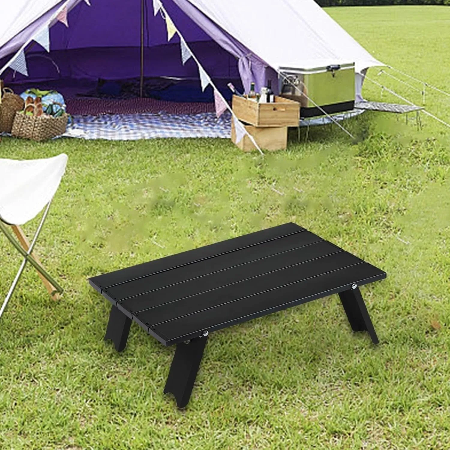 Foldable Camping Table Outside Desk Multiuse Stable Lightweight Aluminium Beach Table for Backpacking BBQ Outdoor camping table Foldable camping table Wilderness camping table Portable campin