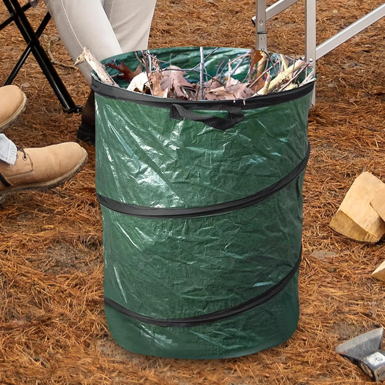 Foldable Camping Trash Can - Reusable Outdoor Trash Can, Camping Trash Bag Holder | Multifunctional Camp Compost Bin, Garden Yard Trash Bag, Large Capacity Camping Recycling Bin For Outdoor, Garden Ga