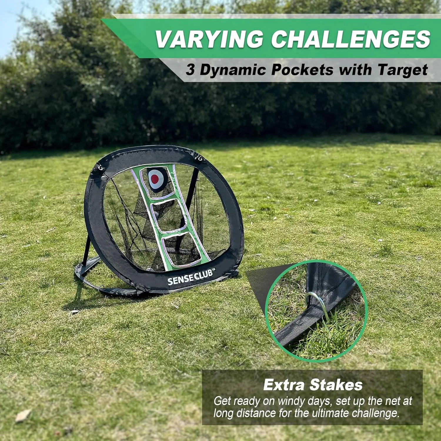 Foldable Chipping Net & Floating Green, Indoor Golf Practice Chipping Target, Backyard Golf Game & Gifts
