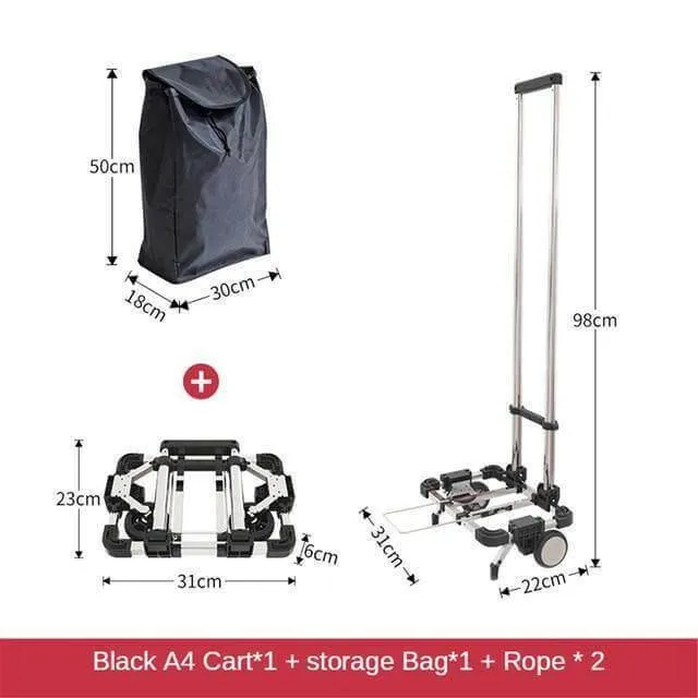 Foldable Hand Cart - Portable Utility Trolley