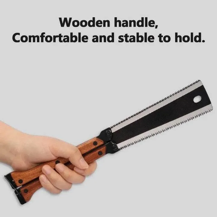 Foldable Hand Saw - Versatile Double-Edge Carpentry Tool for Precise Cutting