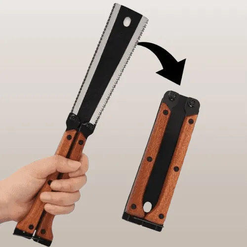 Foldable Hand Saw - Versatile Double-Edge Carpentry Tool for Precise Cutting