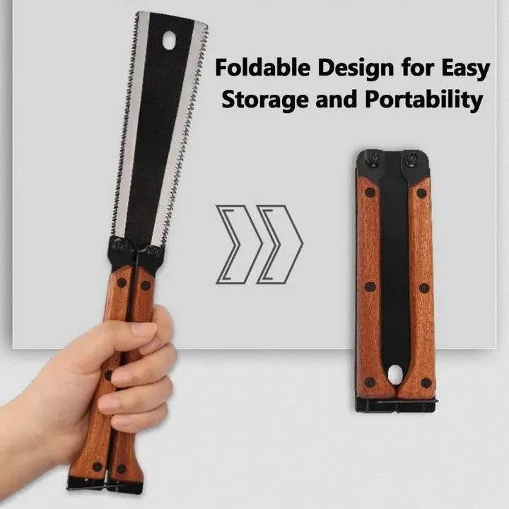 Foldable Hand Saw - Versatile Double-Edge Carpentry Tool for Precise Cutting