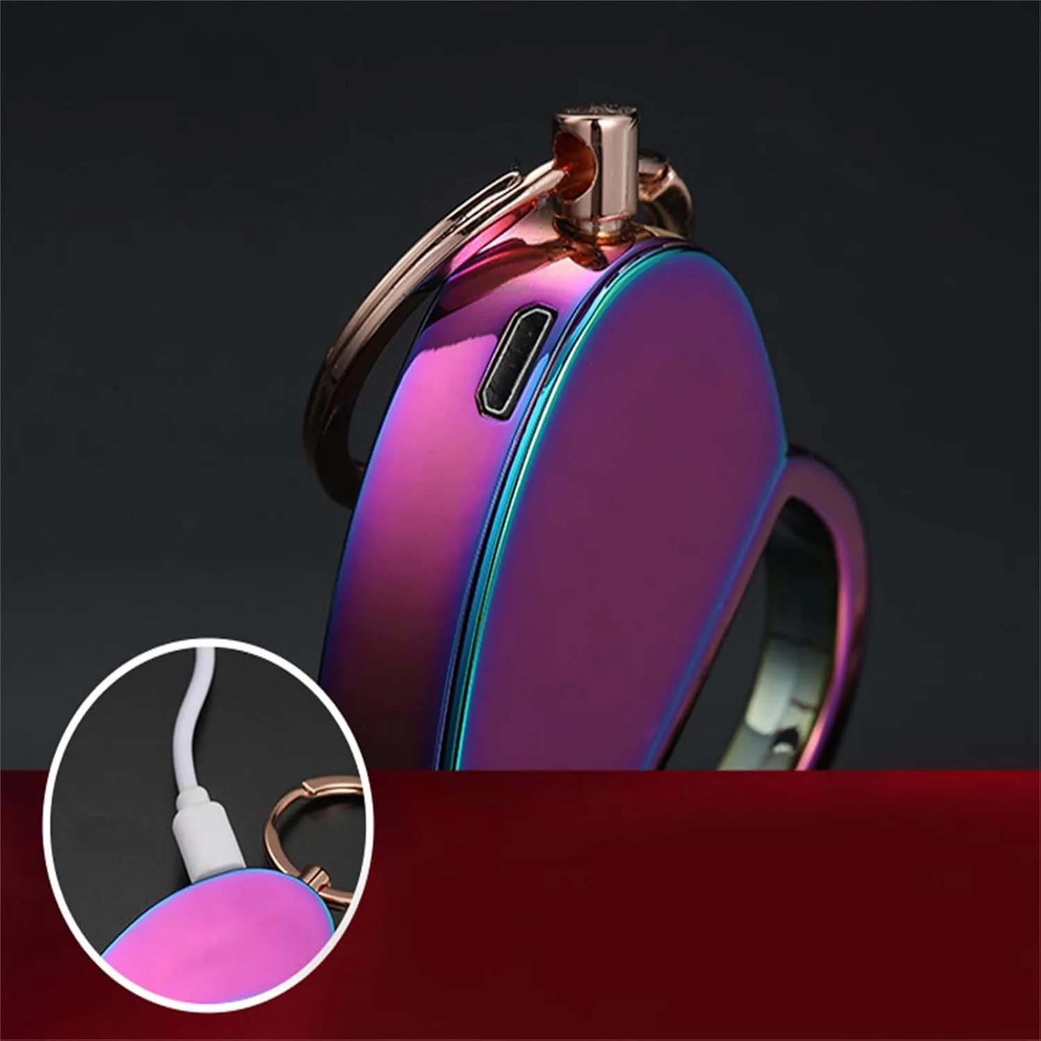 Foldable Heart Lighter Keychain Lighter Waterproof Reusable Lighter Lighter USB Lighter for Gift (Pink)