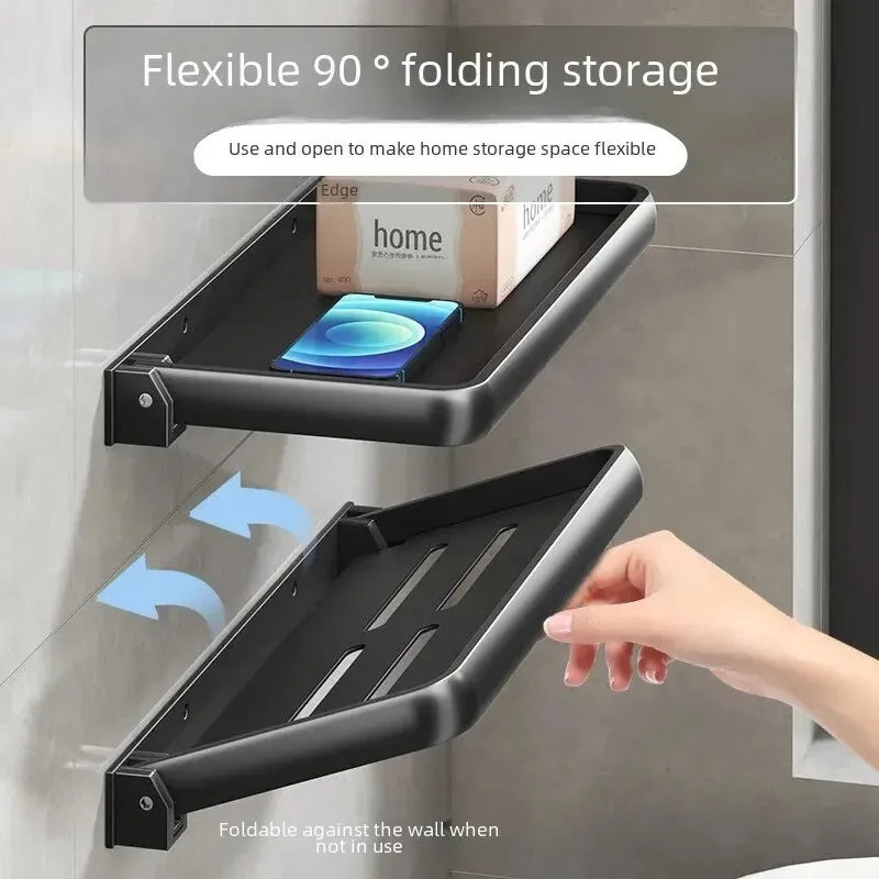 Foldable Metallic Rectangular Multi-purpose Floating shelf 1pc