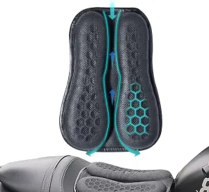 Foldable Motorcycle Seat Cushion,High Elasticity Gel 3D Honeycomb Comfortable Breathable Shock Absorption for Long Ride Seat Cover