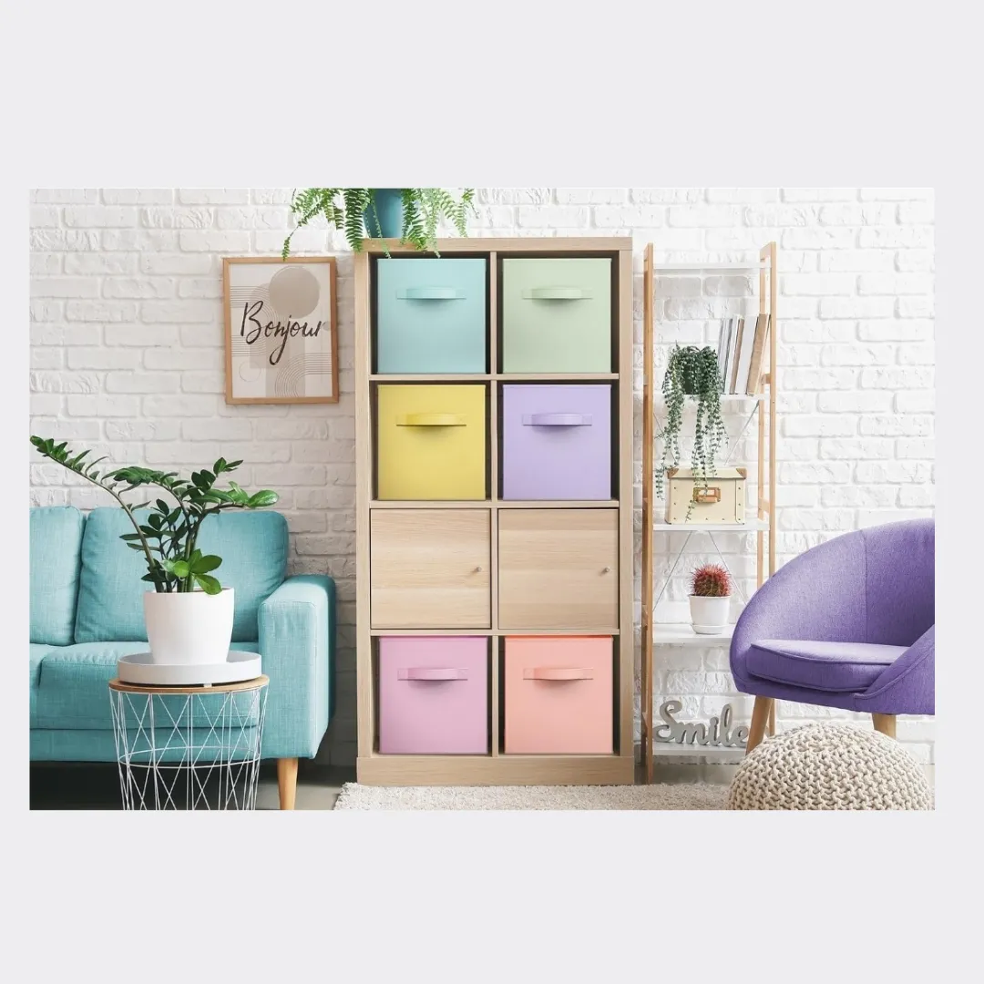 Foldable Multi Colored Dorm Storage Bins
