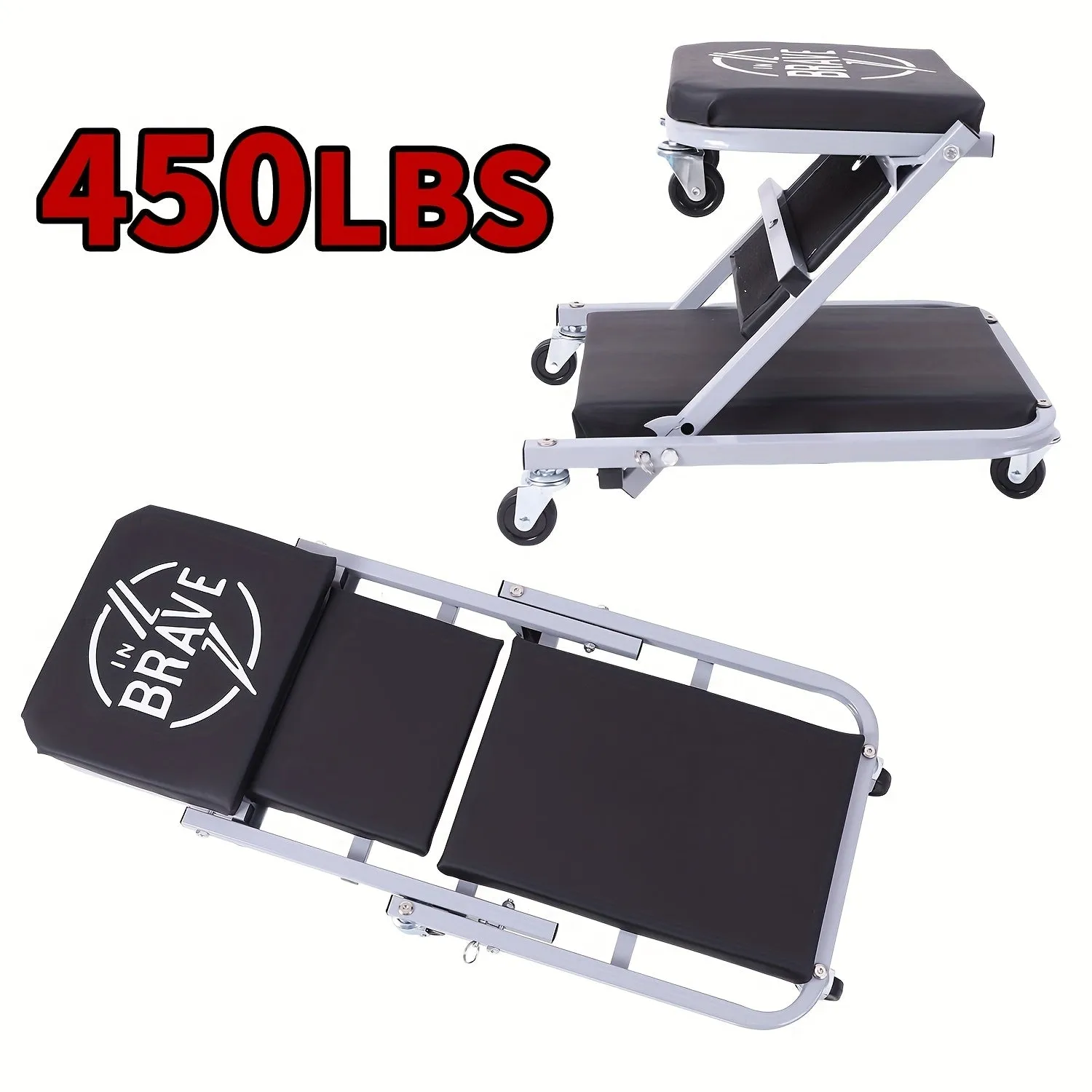Foldable Z-Shaped Car Repair Creeper Seat