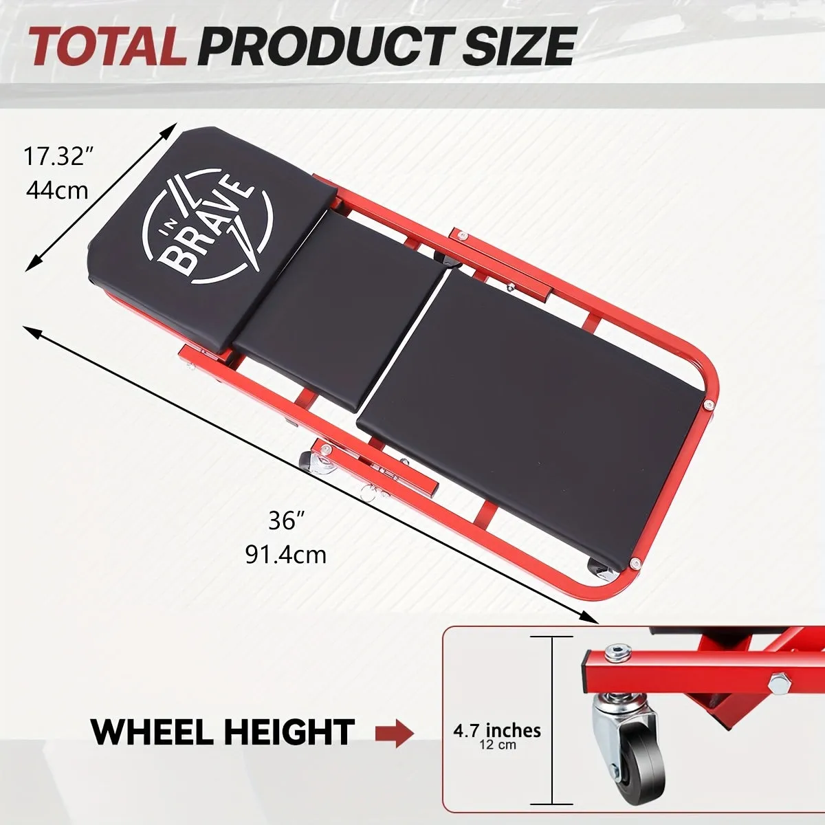 Foldable Z-Shaped Car Repair Creeper Seat