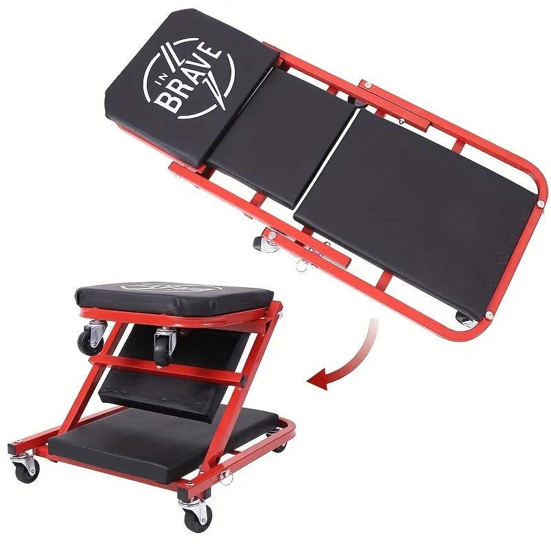Foldable Z-Shaped Car Repair Creeper Seat