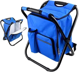 Folding Camping Chair, Folding Chairs for Outside, Camping Recliner Backpack Cooler Bag for Porch Balcony Travel Picnic Lawn Backyard Poolside Hiking Garden Mountaineering Beach Park Patio