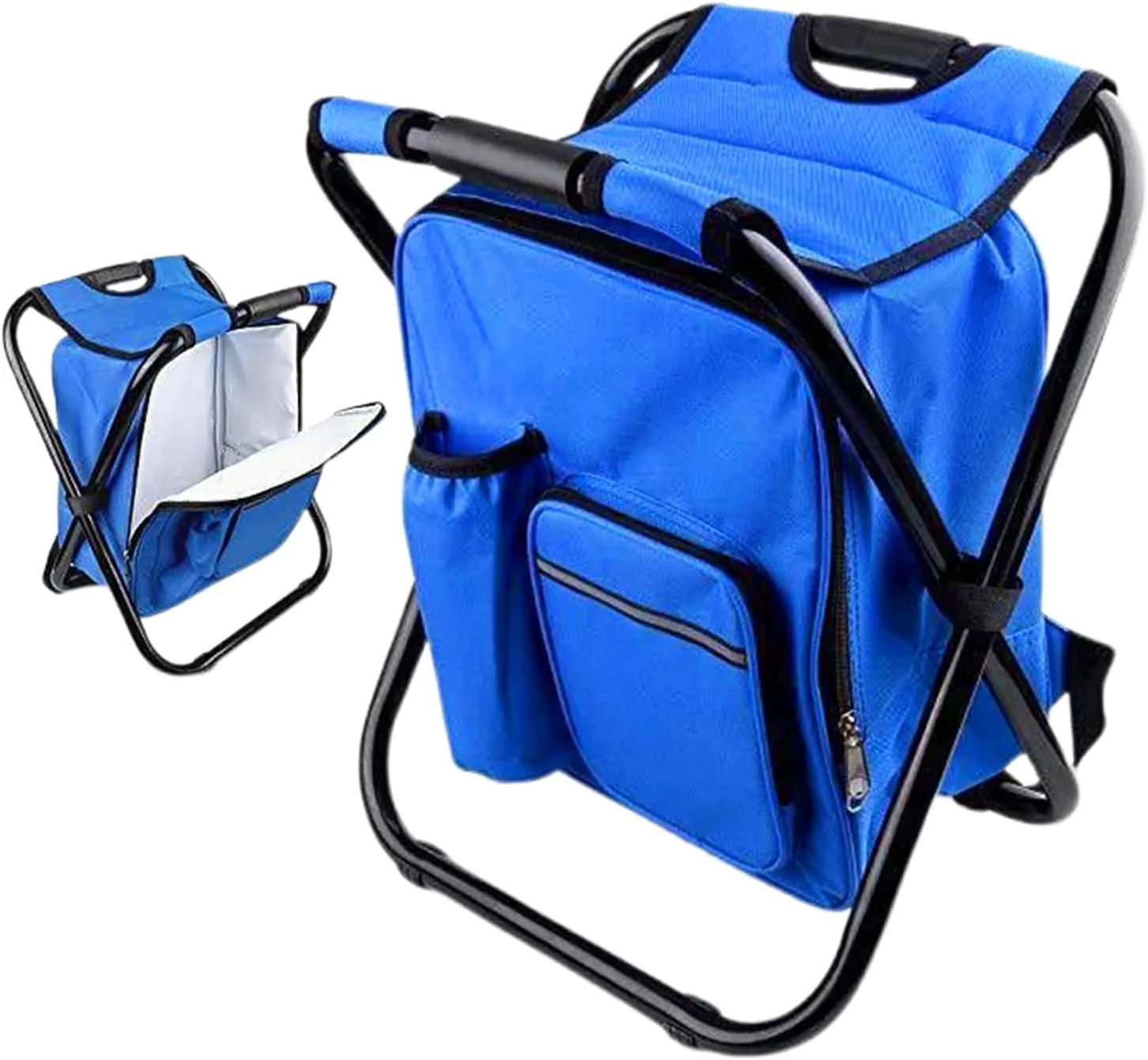 Folding Camping Chair, Folding Chairs for Outside, Camping Recliner Backpack Cooler Bag for Porch Balcony Travel Picnic Lawn Backyard Poolside Hiking Garden Mountaineering Beach Park Patio