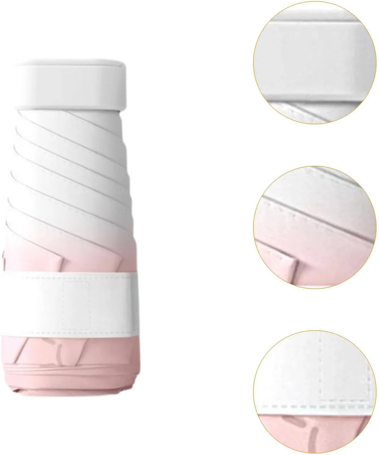Folding Umbrella Sun Protection 6 Ribs Stylish Compact Water Resistant Mini Umbrella for Beach Hiking Camping Trips Outdoor