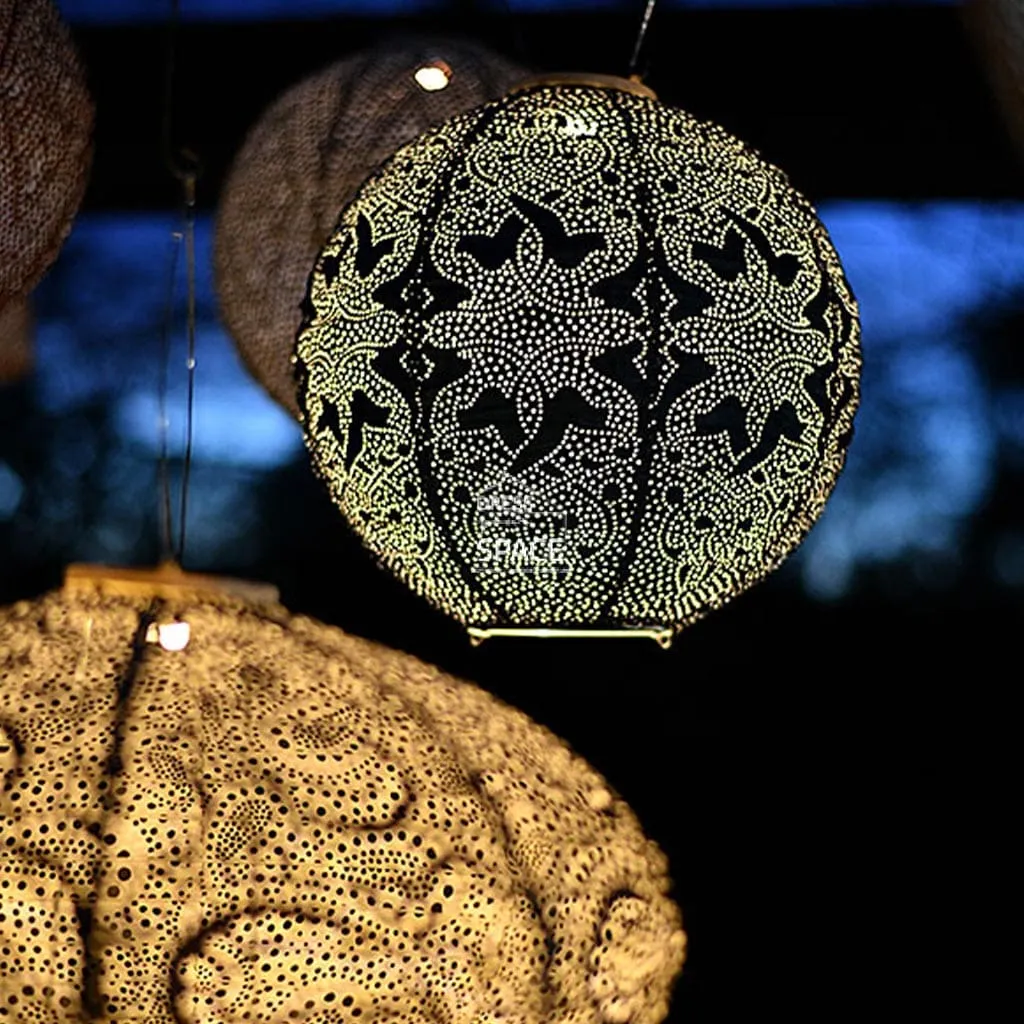Folia Round 30 - Sage Green - Solar Lantern
