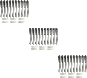 FRCOLOR 3 Sets 10pcs Stainless Steel Eyebrow Razor Portable Trimmer Folding Makeup Tool Razor Scissors Easy Clean