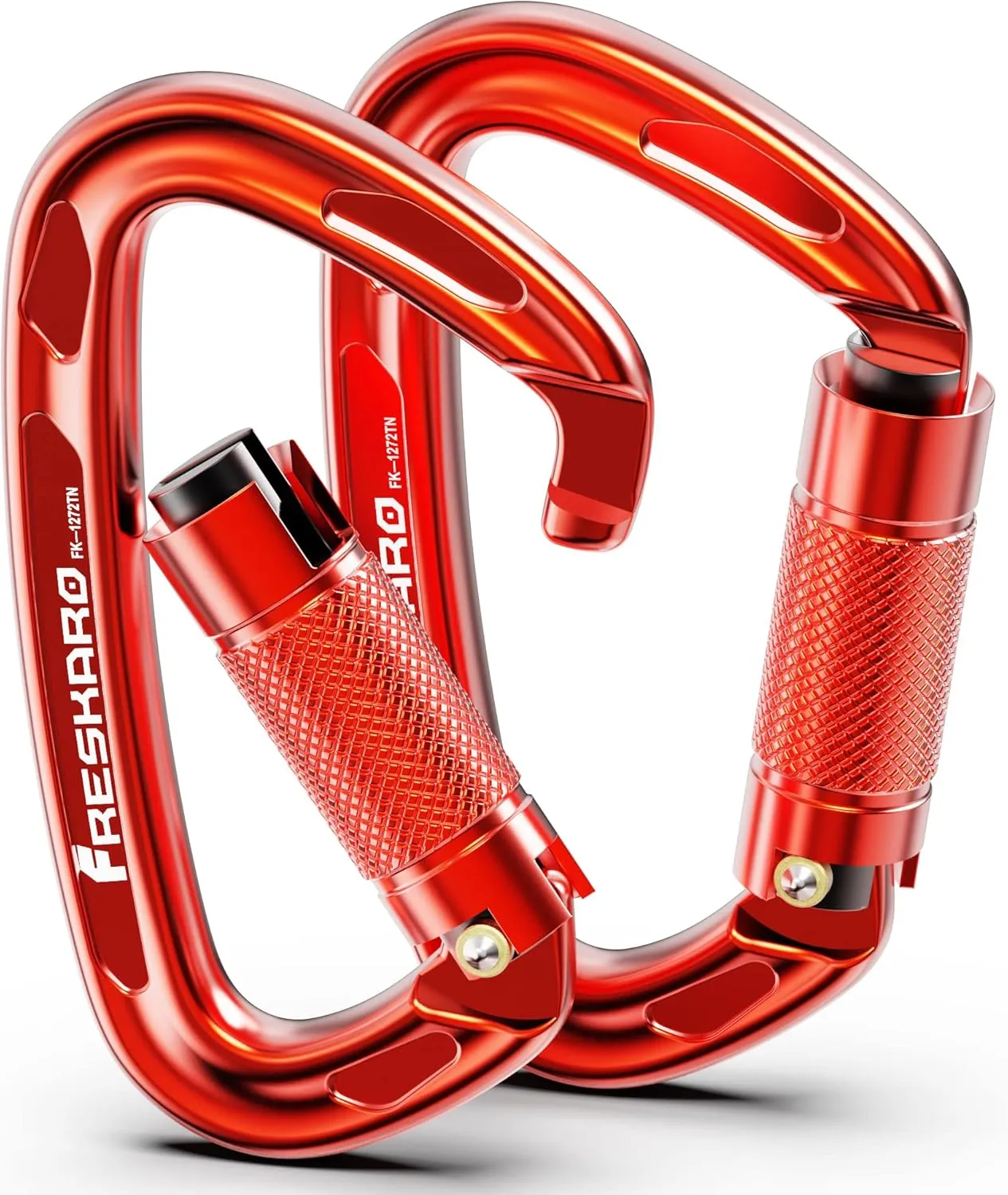 FresKaro 4inches 25kN-5621lbs Climbing Carabiners, UIAA CE Certified, Twist Auto Locking, Made of 7075 Aluminium, Lightweight, Rust Proof, for Mountaineering, Rappelling etc., Multi-Colors