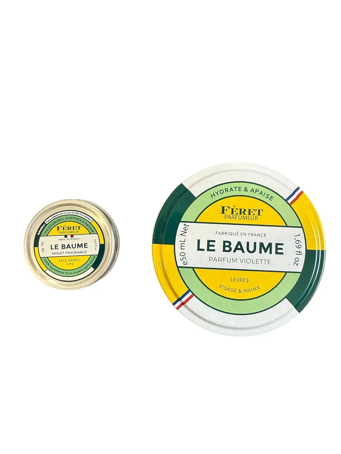 Féret Parfumeur Le Baume, Natural Multipurpose Moisturizing Balm, Face Lips and Body, Made in France (0.5 oz   1.7 oz, Violet)