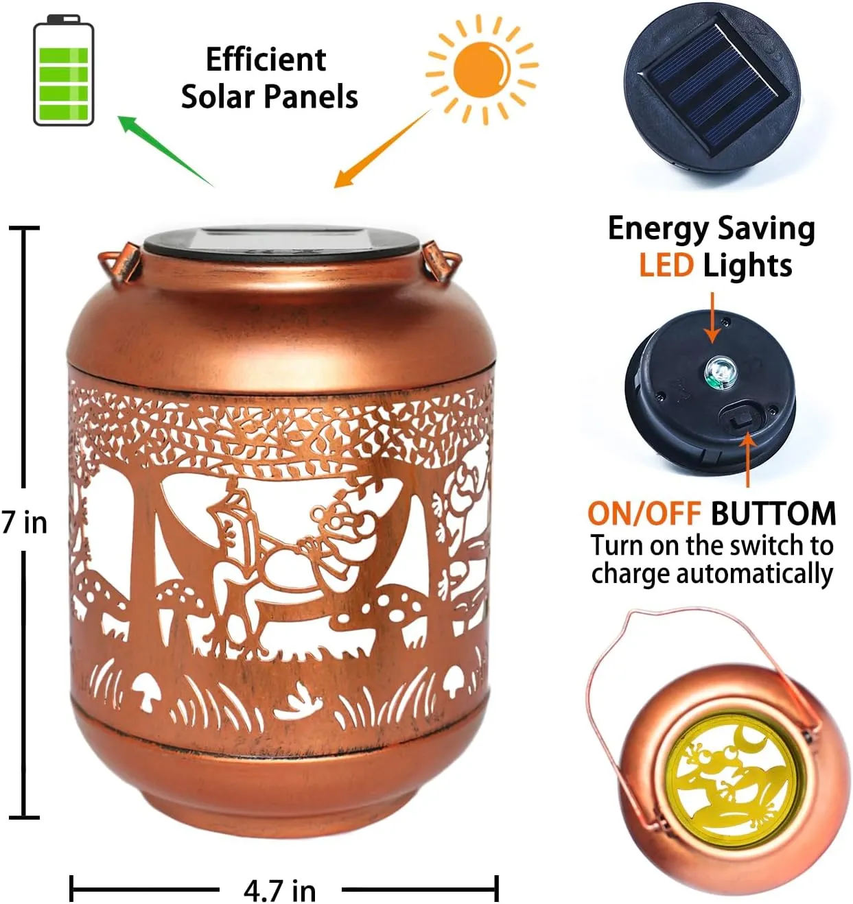 Frog Solar Lanterns Outdoor Waterproof,Hanging Solar Lights Frog Gifts for Women Men Metal LED Decorative Light for Yard,Patio,Lawn,Tabletop,Pathway,Landscape,Garden Decor