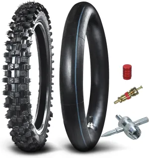 Front 60/100-14 2.50-14 Tire and Inner Tube for 110cc 125cc CRF70 CRF110 XR70 KLX110 TTR90 PW80 RM60 RM65 TaoTao DB14 SSR Apollo Coolster Dirt Pit Bike Motorcycle Off Road Motocross Heavy Duty