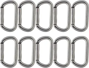 Fusion Climb Supreme II Aluminum Oval-Shape Carabiner 10-Pack, Silver (FP-9318-3-STK-SIL-10P)