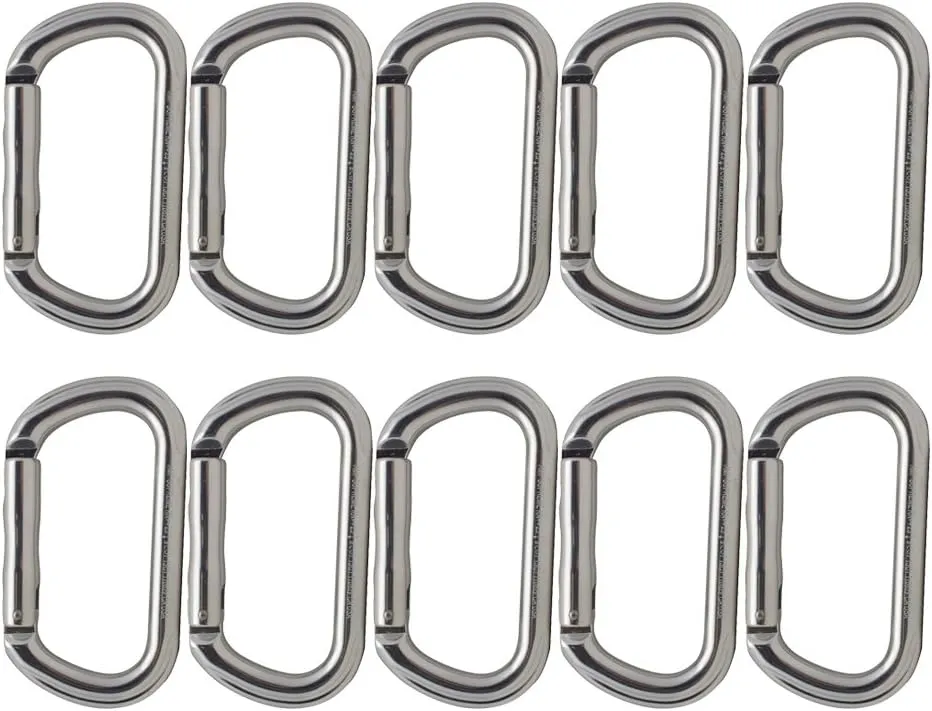 Fusion Climb Supreme II Aluminum Oval-Shape Carabiner 10-Pack, Silver (FP-9318-3-STK-SIL-10P)