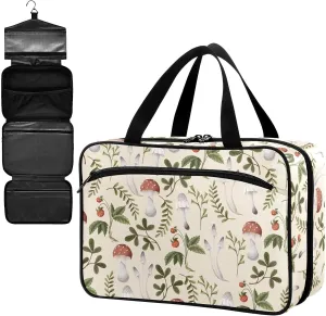 Fustylead Aesthetic Mushrooms Berries and Twigs Large Medical Supplies Organizer Bag with Zipper Empty First Aid Bag Trauma Kit for Traveling Hiking Camping