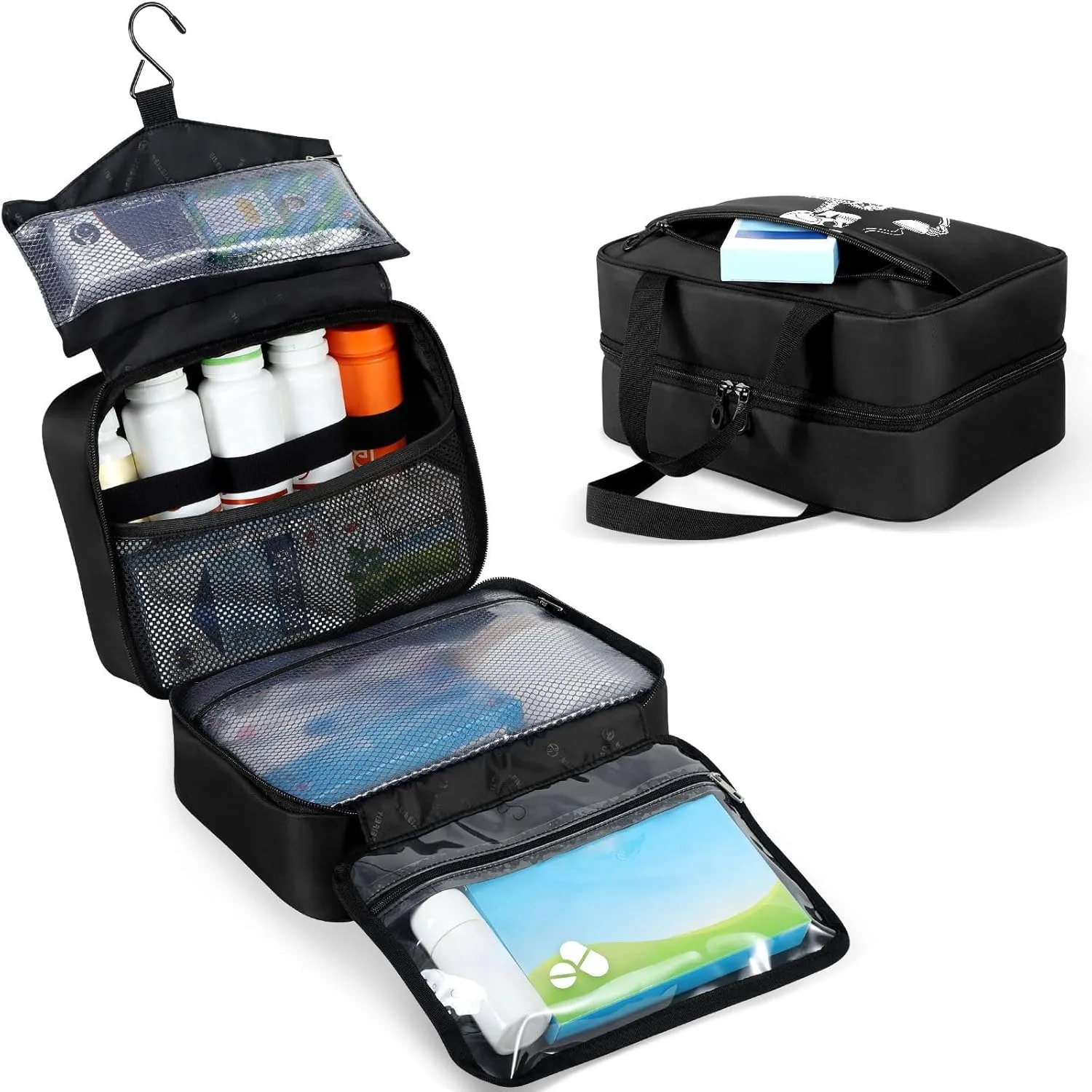 Fustylead Human Skeleton Holding A Steaming Cup Of Coffee About To Drink Large Medical Storage Bag with Zipper Empty First Aid Bag Trauma Kit for Traveling Hiking Camping Backpacking