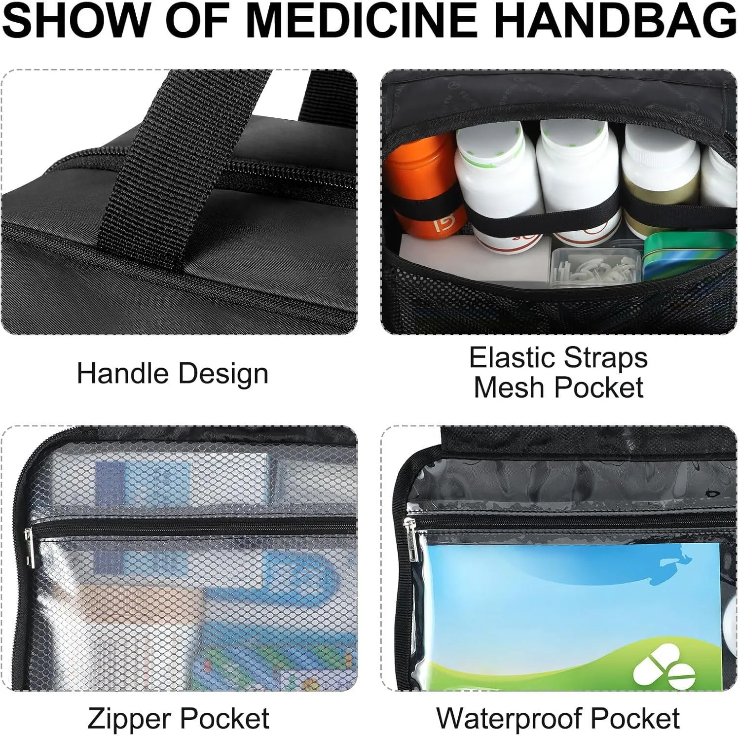 Fustylead Human Skeleton Holding A Steaming Cup Of Coffee About To Drink Large Medical Storage Bag with Zipper Empty First Aid Bag Trauma Kit for Traveling Hiking Camping Backpacking