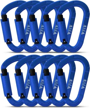 FVW Auto Locking Rock Climbing Carabiner Clips, UIAA Certified Professional 25KN (5620 lbs) Heavy Duty Caribeaners for Rappelling Swing Rescue & Gym etc,Large Carabiners,D-Shaped